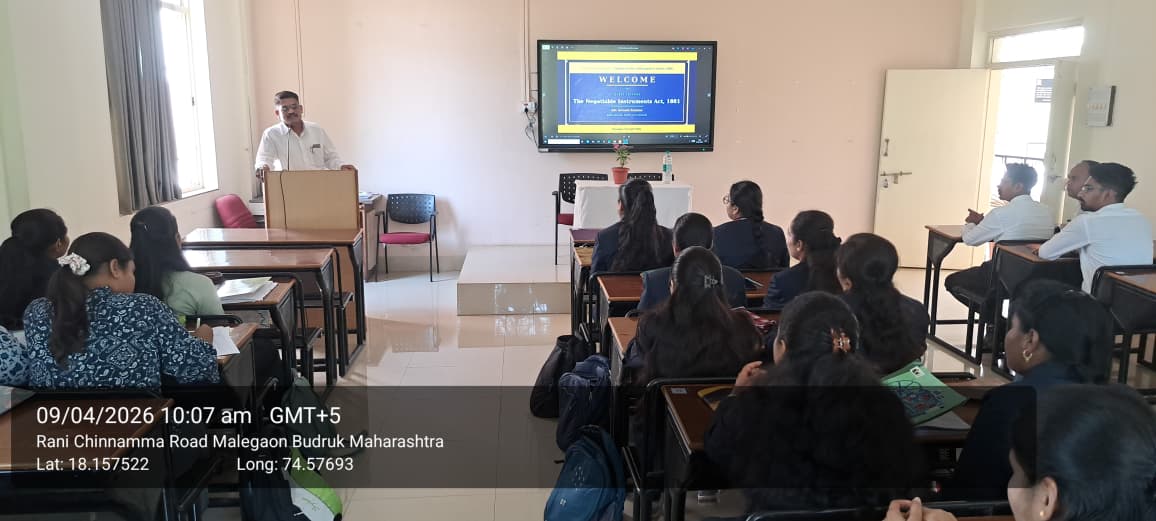 Guest Lecture on “The Negotiable Instruments Act, 1881”